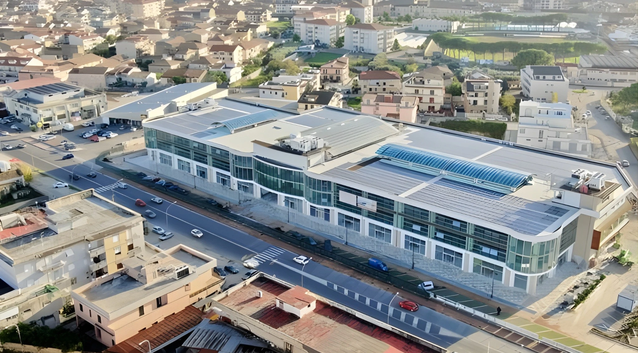 Edificio esterno del Centro Polifunzionale Le Corti, sede del Centro Odontoiatrico Palladino a Caserta